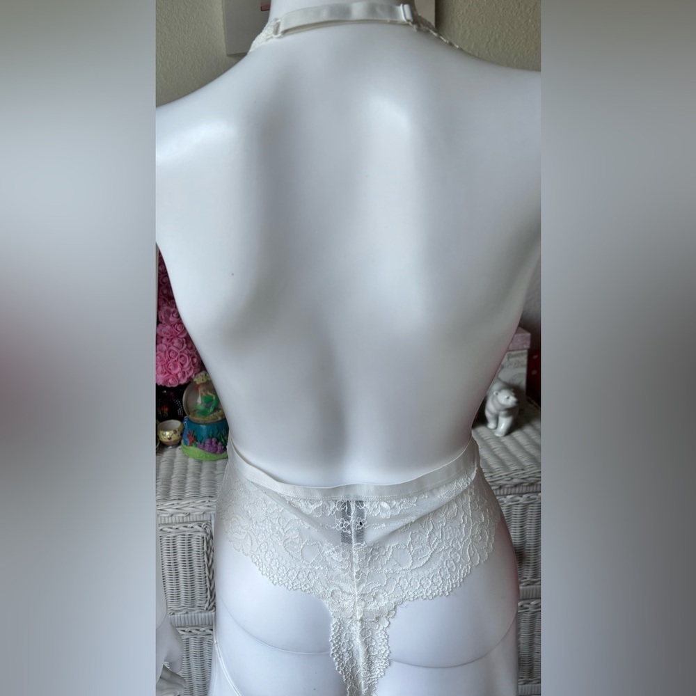 Rene Rofe One Piece Bodysuit Lacey and Sheer Nighty in white color Size 1X/2X - Picture 7 of 10